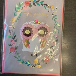 3 Whimsical Floral Owl Greeting Card Papyrus